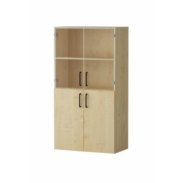 Shelf AMATA 4, 2 columns with hinged doors and 2 columns with glass doors