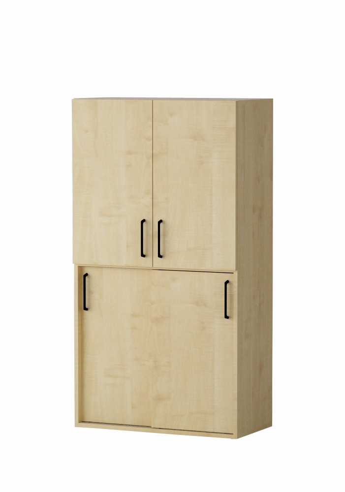 Shelf AMATA 4, 2 columns with sliding doors, 2 columns with hinged doors.