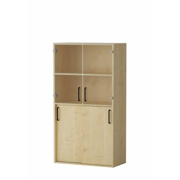 Shelf AMATA 4, 2 columns with sliding doors 2 columns with glass doors