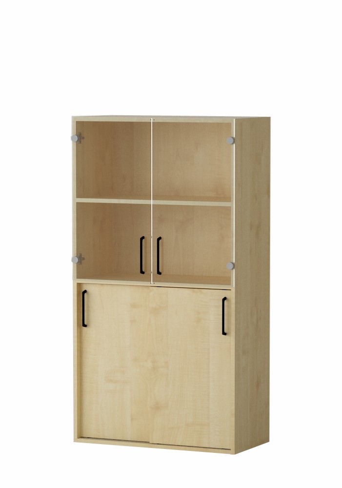 Shelf AMATA 4, 2 columns with sliding doors 2 columns with glass doors