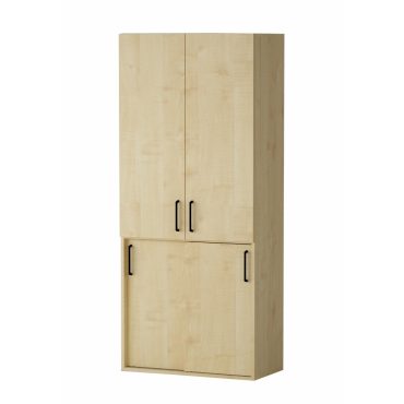 Shelf 5, 2 columns with sliding doors, 3 columns with hinged doors