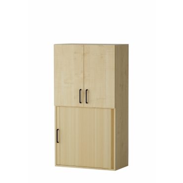 Shelf AMATA 4, 2 columns with louvered shelves, 2 columns with hinged doors