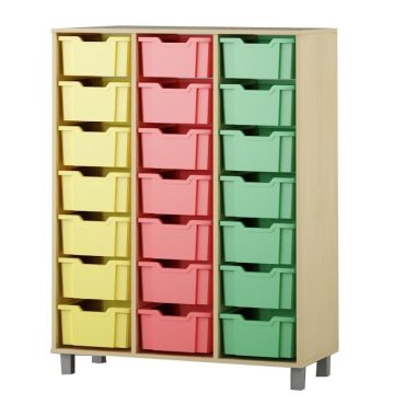 Shelf with boxes 3x7 F2