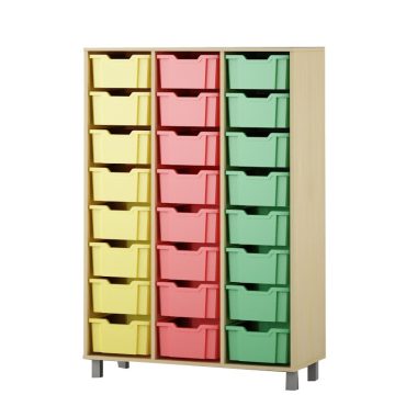 Shelf with boxes 3x8 F2