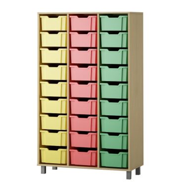 Shelf with boxes 3x9 F2
