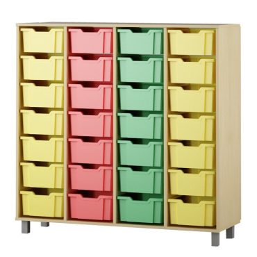 Shelf with boxes 4x7 F2
