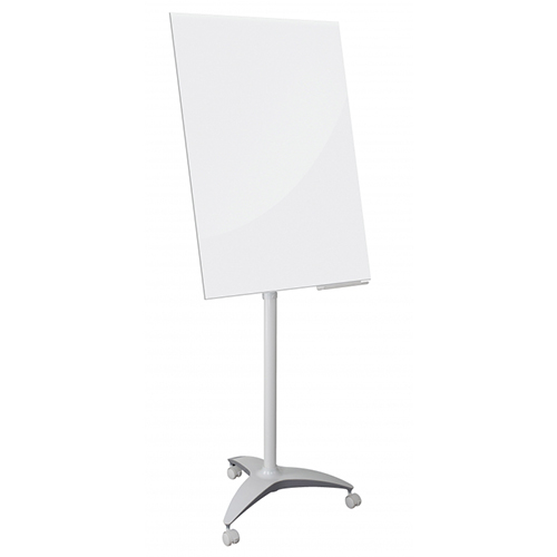 Mobile glass magnetic board with wheels