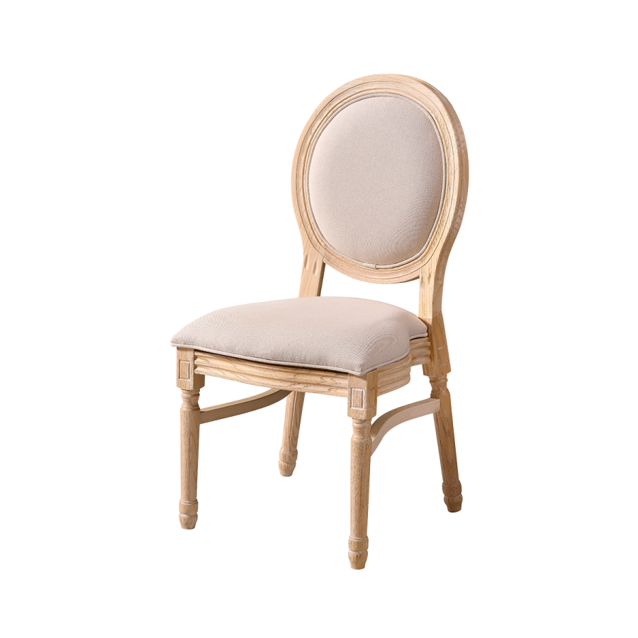 Monarch Full Tap Chair, Natural Whitewashed