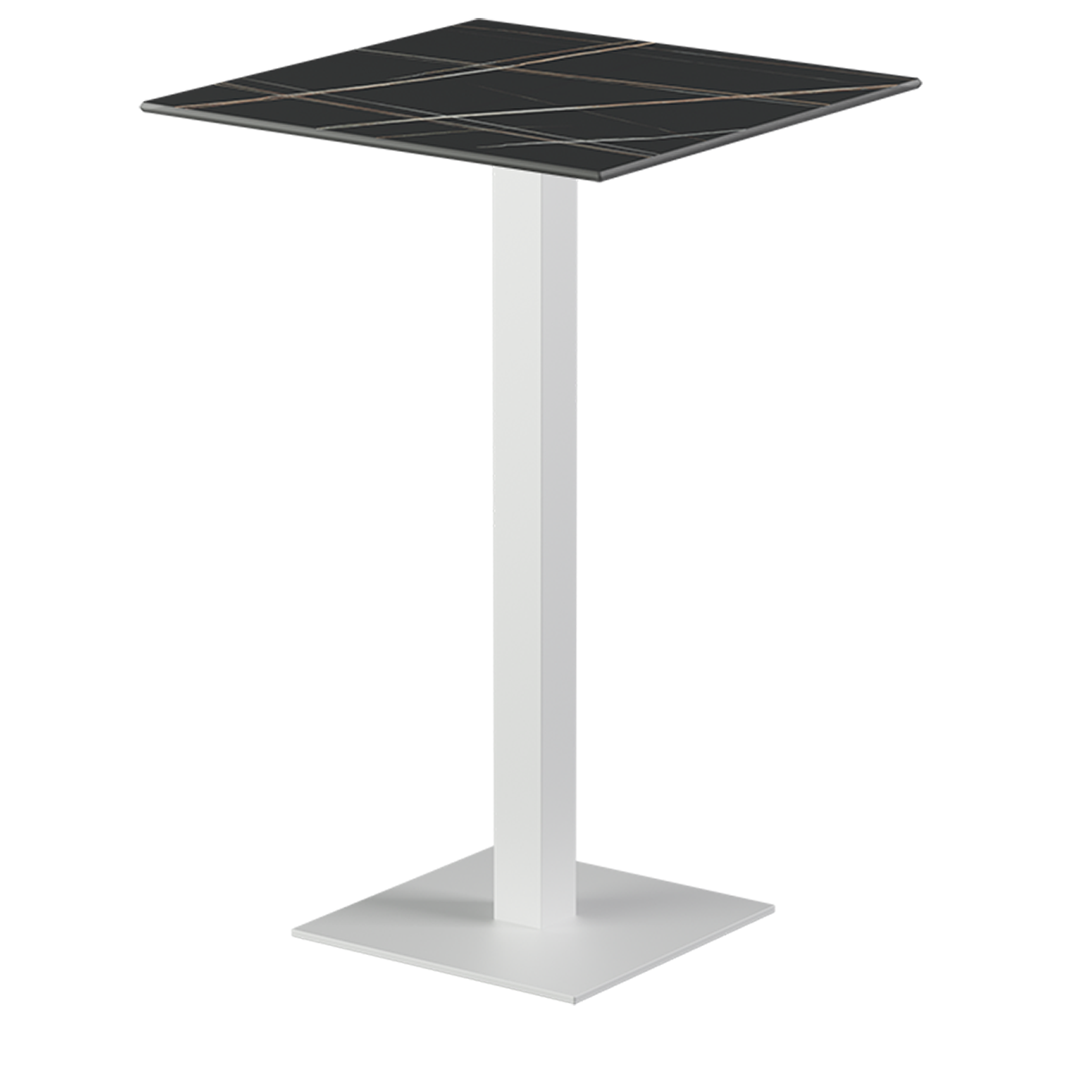 Alfa Bar table with a white sintered quartz top