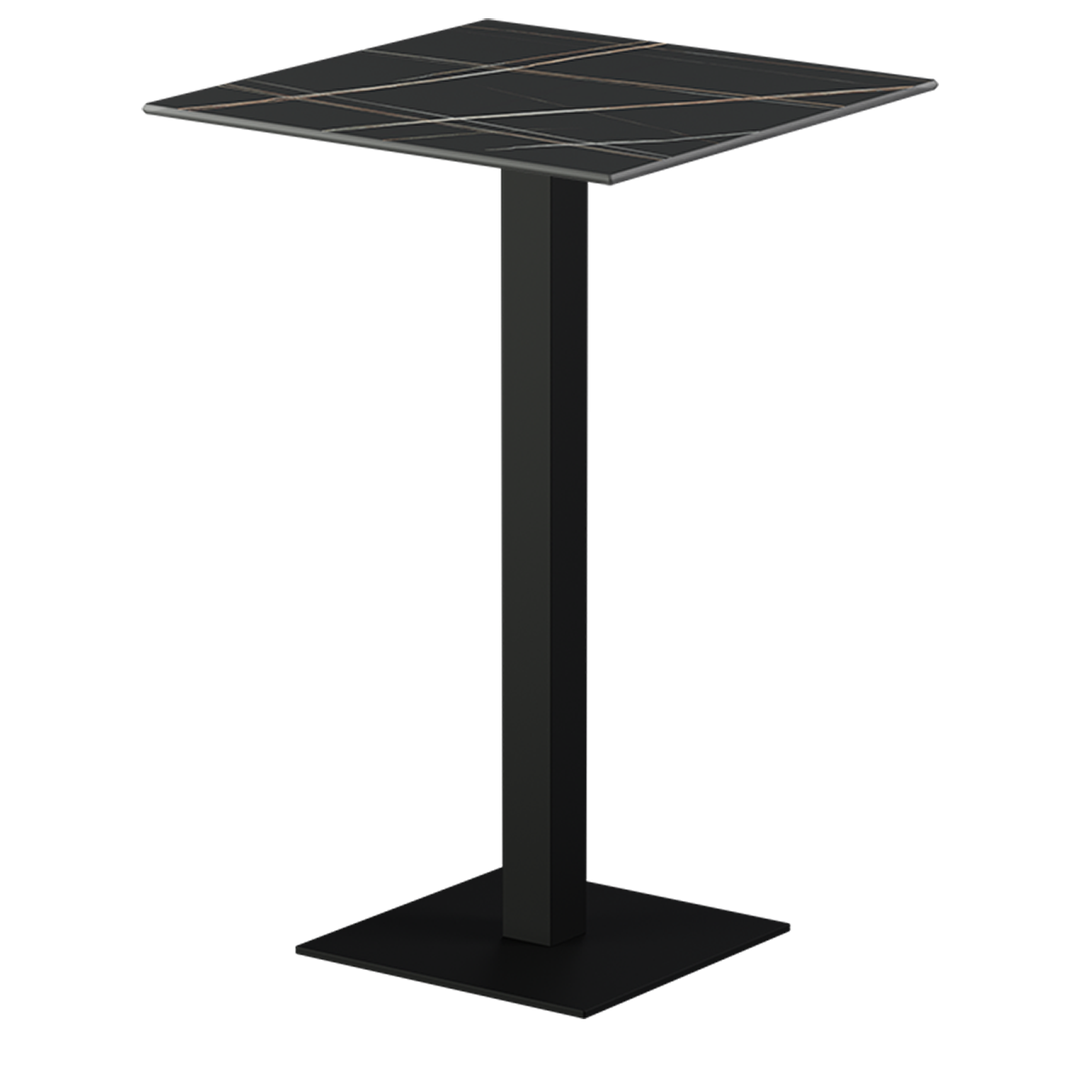 Alfa Bar table, black sintered quartz top