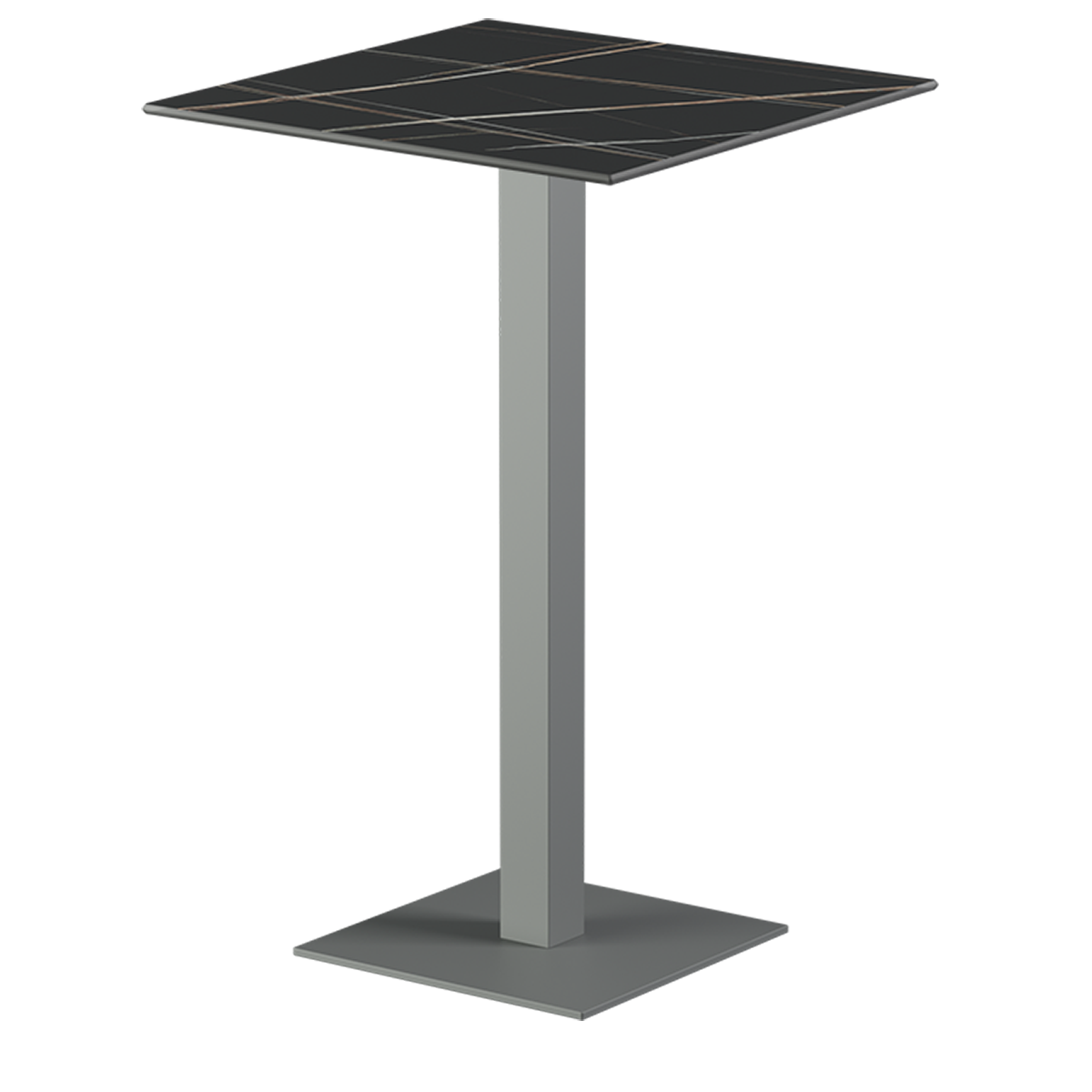 Alfa Bar table, gray sintered quartz top