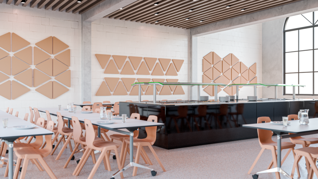Acoustic panels for school canteens
