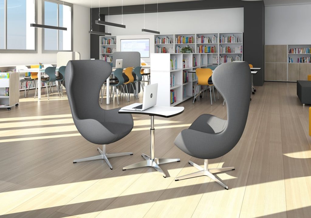 Atpūtas krēsli lasīšanas zonām